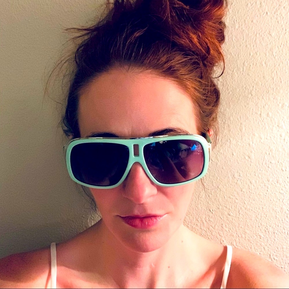 Rare Dragon GG Hamptons light teal grey gradient Sunglasses large frames - Picture 2 of 15